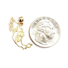 Load image into Gallery viewer, 14k yellow gold Mexico outline map pendant charm gift fine jewelry unisex 1.2g
