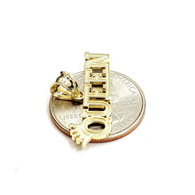 Load image into Gallery viewer, New 10k yellow Gold Queen Crown Tiara Pendant charm gift fine jewelry 1.6g
