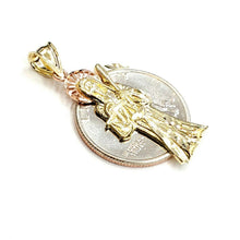 Load image into Gallery viewer, 10k yellow and rose gold Santa muerte holy death Pendant fine gift jewelry 2.4g
