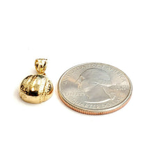 Load image into Gallery viewer, New 14k yellow Gold baseball Pendant charm sport game fine jewelry gift 2.1g
