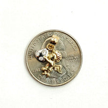 Load image into Gallery viewer, New 14k two tone Gold full body tiny angel heart Pendant charm fine jewelry 1.1g

