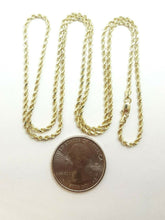 Load image into Gallery viewer, New 10K yellow gold 2mm hollow rope chain Necklace fine gift jewelry 4.3g 24&quot;
