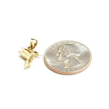 Load image into Gallery viewer, New 14k yellow Gold Tiny Solid Hummingbird Pendant charm fine gift jewelry 0.9g

