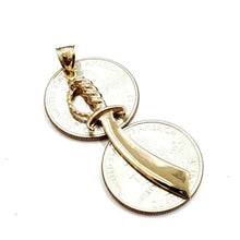 Load image into Gallery viewer, New 14k yellow Gold solid sword Machete Pendant charm gift fine jewelry 3.2g
