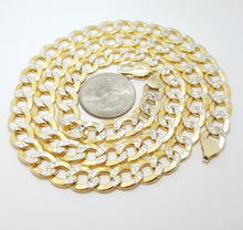Load image into Gallery viewer, New 10K two-tone Gold 9.3mm hollow cuban Link Chain fine jewelry gift 26" 34.9g

