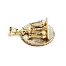 Load image into Gallery viewer, 14k yellow Gold 3D libra zodiac sign Pendant scale charm fine gift jewelry 4.4g
