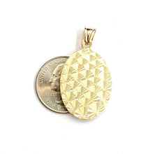 Load image into Gallery viewer, 14k yellow gold oval virgin Mary Guadalupe religious pendant diamond cut 3.8g
