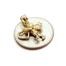Load image into Gallery viewer, New 14k yellow Gold full body angel heart Pendant charm gift fine jewelry 1.8g

