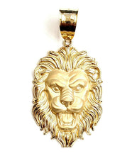 Load image into Gallery viewer, 14k yellow solid Gold big lion Leo head face Pendant charm fine jewelry 23.7g
