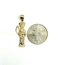 Load image into Gallery viewer, 14k yellow gold Santa Muerte holy death Pendant fine gift jewelry unisex 1.9g
