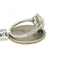 Load image into Gallery viewer, 0.37Ct Natural Diamond 14k White Gold Semi Mount halo Ring round center size 6.5
