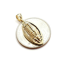 Load image into Gallery viewer, New 14k yellow Gold football ball Pendant charm fine sport jewelry unisex 3g
