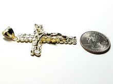 Load image into Gallery viewer, New 10k yellow gold nugget cross jesus pendant fine jewelry religious gift 6.9g
