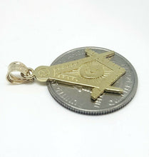 Load image into Gallery viewer, 10k yellow Gold Freemason Masonic Pendant charm fine gift religious jewelry 1.7g
