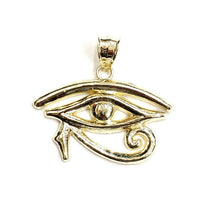 Load image into Gallery viewer, 10k yellow Gold Egyptian eye of Horus protection Pendant fine gift jewelry 3.9g
