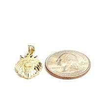 Load image into Gallery viewer, New 14k yellow Gold lion head face with crown Leo Pendant charm fine gift 2.4g
