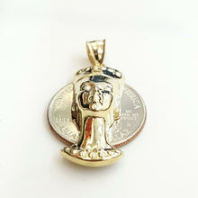 Load image into Gallery viewer, New 10k yellow Gold Egyptian Nefertiti Queen Cleopatra head Pendant jewelry 3.7g
