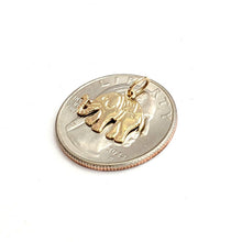 Load image into Gallery viewer, 14k yellow Gold tiny elephant Pendant charm unisex good luck fine jewelry 0.8g
