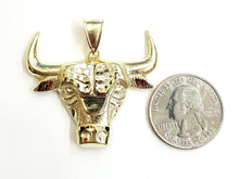 Load image into Gallery viewer, 10k yellow solid Gold Taurus bull zodiac Pendant charm fine gift jewelry 6.4g
