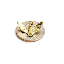 Load image into Gallery viewer, New 14k yellow gold bat full body pendant charm gift fine jewelry polished 1.8g
