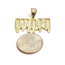 Load image into Gallery viewer, New 10k yellow Gold BLOW word Pendant diamond cut fine jewelry unisex gift 5.3g
