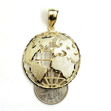 Load image into Gallery viewer, New 10k yellow gold round globe planet earth world map pendant jewelry 1.61" 9g
