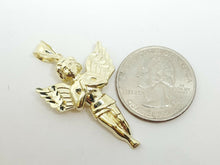 Load image into Gallery viewer, New 10k yellow Gold full body angel Pendant charm fine gift jewelry unisex 3.2g

