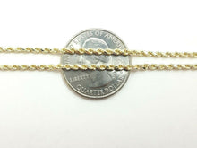 Load image into Gallery viewer, New 10K yellow gold 2mm hollow rope chain Necklace fine gift jewelry 4.3g 24&quot;
