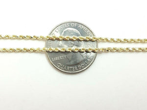 New 10K yellow gold 2mm hollow rope chain Necklace fine gift jewelry 4.3g 24"