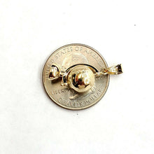 Load image into Gallery viewer, New 14k yellow gold 3D SPINNING round globe planet earth world map pendant 1.5g
