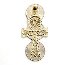 Load image into Gallery viewer, New 10k yellow gold Egyptian ankh cross pendant charm diamond cut religious 6g
