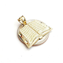 Load image into Gallery viewer, 10k yellow gold lord's prayer book our father bible verse pendant jewelry 2.3g
