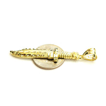 Load image into Gallery viewer, New 10k yellow Gold dagger knife Pendant charm Unisex Gift fine jewelry 3.5g
