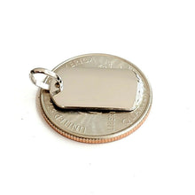 Load image into Gallery viewer, New 14k white Gold solid tiny dog tag name tag Pendant charm shiny jewelry 2.3g
