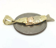 Load image into Gallery viewer, 14k tri color Gold Pisces movable fish zodiac Pendant charm gift jewelry 2.1g
