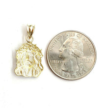 Load image into Gallery viewer, 10k yellow gold Tiny Jesus face head pendant charm fine religious jewelry 1.2g
