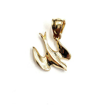 Load image into Gallery viewer, New 14k yellow Gold Tiny Dove bird Pendant charm love gift fine jewelry 1.1g
