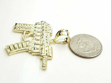 Load image into Gallery viewer, 10k yellow solid Gold automatic machine gun Pendant charm fine gift jewelry 8.9g
