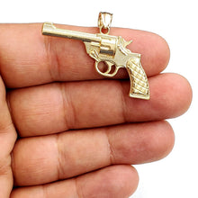 Load image into Gallery viewer, 14k yellow solid Gold handgun pistol gun Pendant charm fine gift jewelry 3.8g
