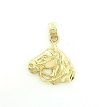 Load image into Gallery viewer, New 14k yellow solid Gold horse head animal Pendant charm fine gift jewelry 1.7g

