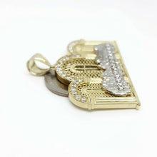 Load image into Gallery viewer, 14k two tone gold last supper pendant charm cubic zirconia fine jewelry 11.2g
