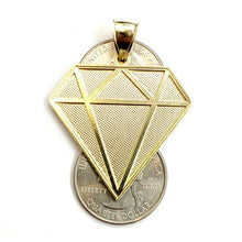 Load image into Gallery viewer, 10k yellow gold diamond shape pendant charm fine gift jewelry diamond cut 5.6g

