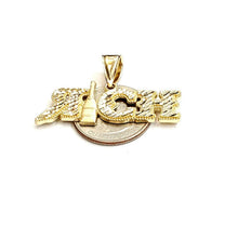 Load image into Gallery viewer, New 10k yellow Gold RICH word Pendant charm diamond cut fine jewelry 4.4g

