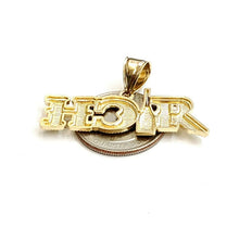 Load image into Gallery viewer, New 10k yellow Gold RICH word Pendant charm diamond cut fine jewelry 4.4g

