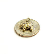 Load image into Gallery viewer, 14k yellow Gold Tiny Hollow Pig Piglet animal Pendant charm fine jewelry 0.9g
