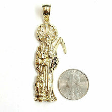 Load image into Gallery viewer, 10k yellow gold Santa Muerte holy death Pendant fine gift jewelry unisex 9.2g
