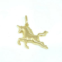 Load image into Gallery viewer, 14k yellow gold hollow unicorn full body 3D pendant charm fine gift jewelry 1.5g
