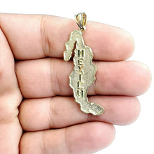 Load image into Gallery viewer, 14k yellow gold Mexico outline map pendant charm fine gift jewelry unisex 5.1g
