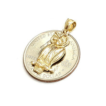 Load image into Gallery viewer, New 14k yellow gold owl bird good luck pendant charm gift fine jewelry 1.9g
