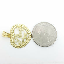Load image into Gallery viewer, New 10k yellow Gold heart i love you Pendant charm fine women gift jewelry 2.2g
